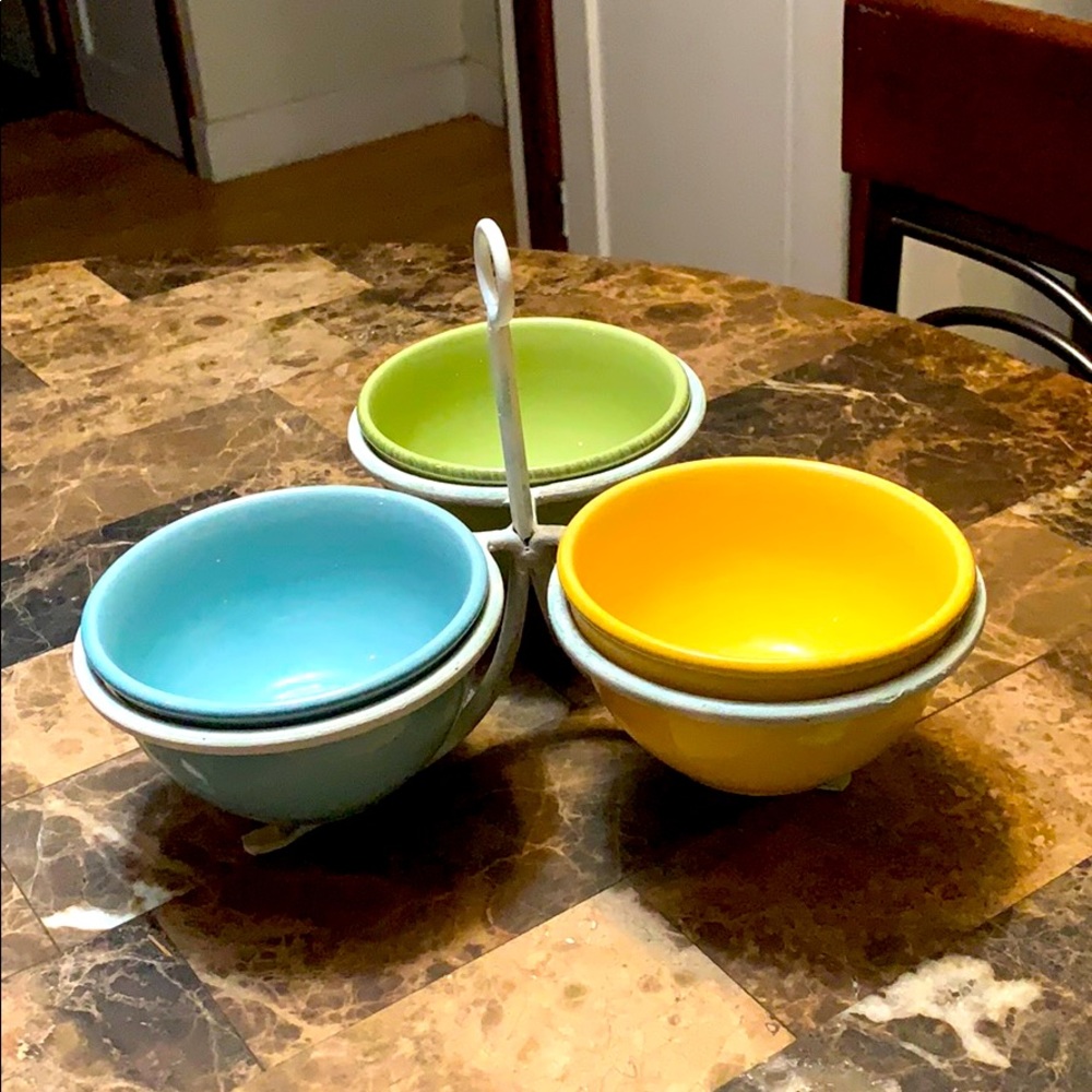 TAG 3-bowl condiments tray